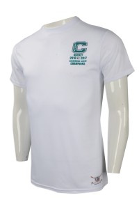 T801 來樣訂製男裝圓領T恤 自訂印花男裝T恤 曲棍球聯賽 隊衫 冠軍球衫 美國 OIG 公司 設計T恤 製造商    白色